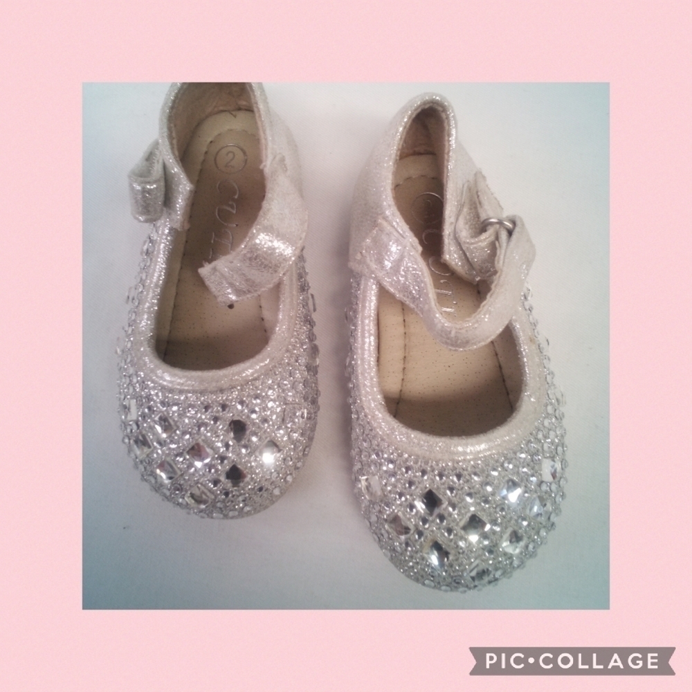 Sliver glitter baby shoes